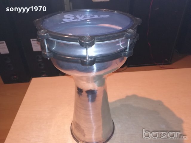 НОВА алуминиева-Music syria-made in syria-тарамбука-40х25см, снимка 3 - Ударни инструменти - 21196376