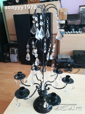 немски свещник с висулки-метален-55х35см-внос швеицария, снимка 3 - Антикварни и старинни предмети - 20892036