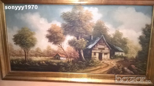 Drober-огромна испанска картина 112/63см-внос канарите, снимка 8 - Антикварни и старинни предмети - 16066642