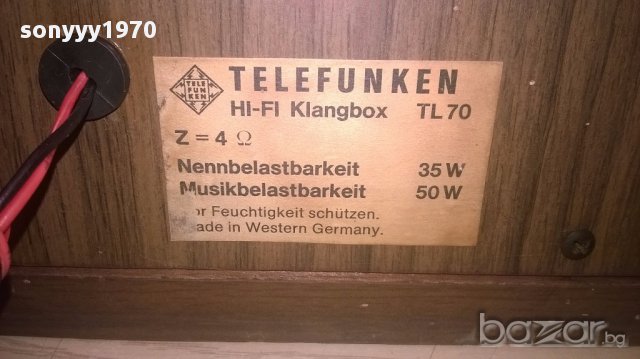 telefunken tl70/hi-fi-made in west germany-2бр внос швеицария, снимка 18 - Тонколони - 17059309
