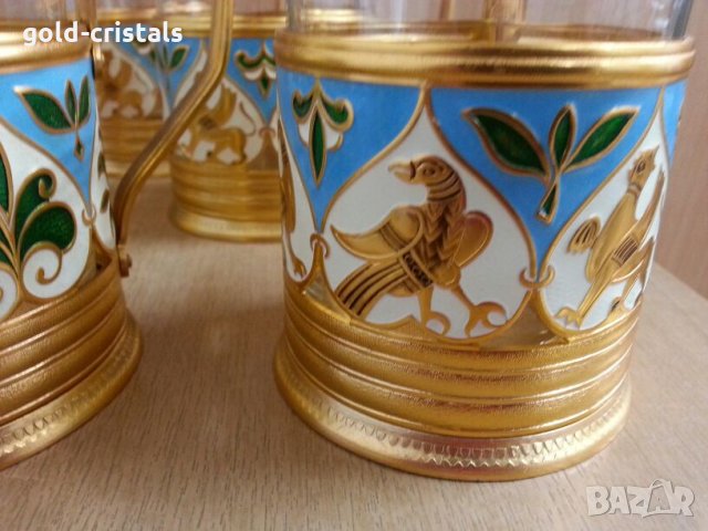 руски стакани подстакани с емайл , снимка 6 - Антикварни и старинни предмети - 25175578