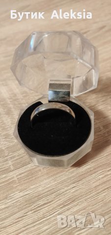 Класически брачни годежни халки пръстени СТОМАНА класическа халка пръстен СИВИ Подарък кутия , снимка 2 - Пръстени - 22349779