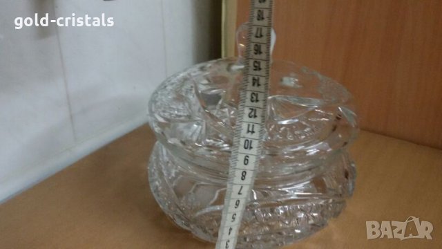 кристална купа бонбониера с капак , снимка 11 - Антикварни и старинни предмети - 23999055