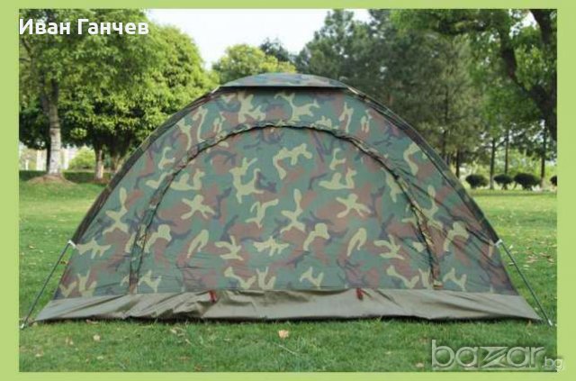 Нова четириместна камофлажна палатка с комарник 208;208/145см , снимка 2 - Палатки - 18593645