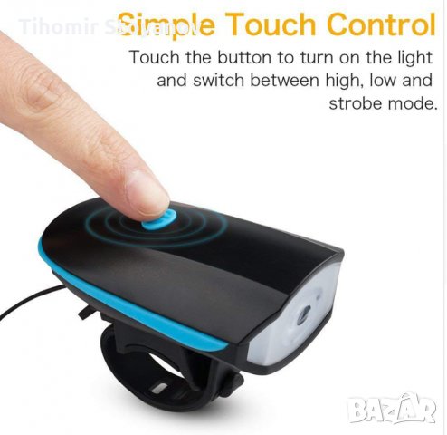 Фар и сирена 2в1 за колело велосипед USB зареждане Лед Фар за колоездене водоустойчив, снимка 5 - Аксесоари за велосипеди - 24867793