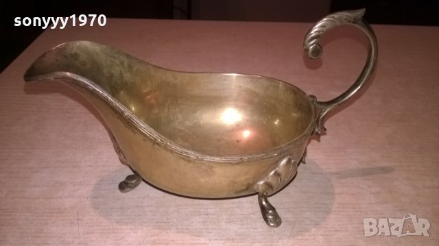 ретро сосиера-мед/месинг-29х11х10см-внос швеицария, снимка 2 - Антикварни и старинни предмети - 23744310