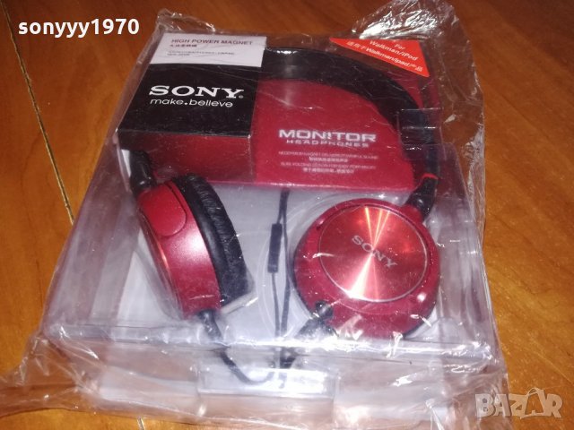 sony headphones-red-нови в кутия, снимка 3 - Слушалки и портативни колонки - 21678935