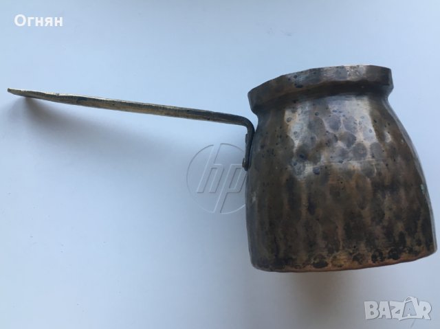 Старо медно калайдисано джезве, снимка 2 - Антикварни и старинни предмети - 25637170