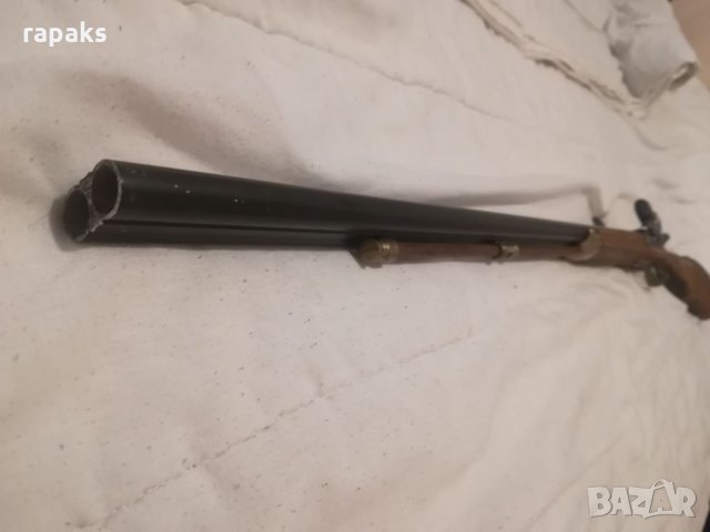 Ловна стара пушка двуцевка с външни удърници и декорации - реплика!, снимка 3 - Бойно оръжие - 21658598