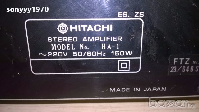 hitachi ha-1 stereo amplifier-made in japan-внос швеицария, снимка 9 - Ресийвъри, усилватели, смесителни пултове - 14225347