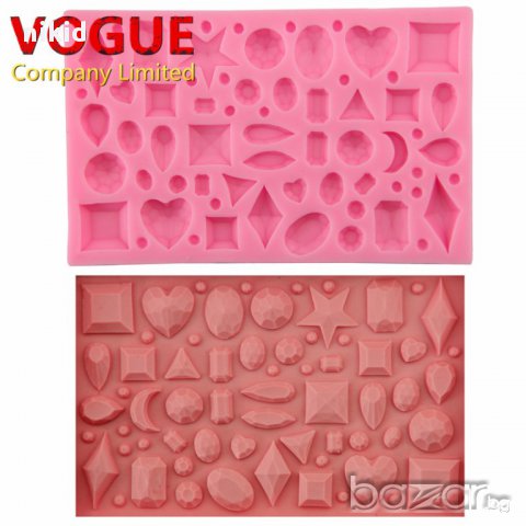 2 вид голям силиконов молд форма 3D камъни диаманти декор торта фондан шоколад украса и др