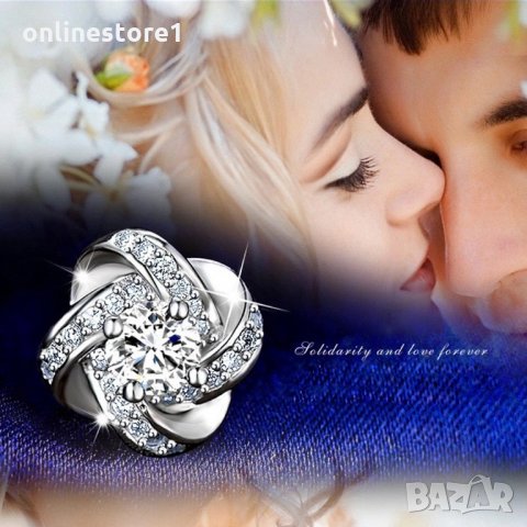 Сребърни обеци Грация - 925 сребро BF110, снимка 5 - Обеци - 24323414