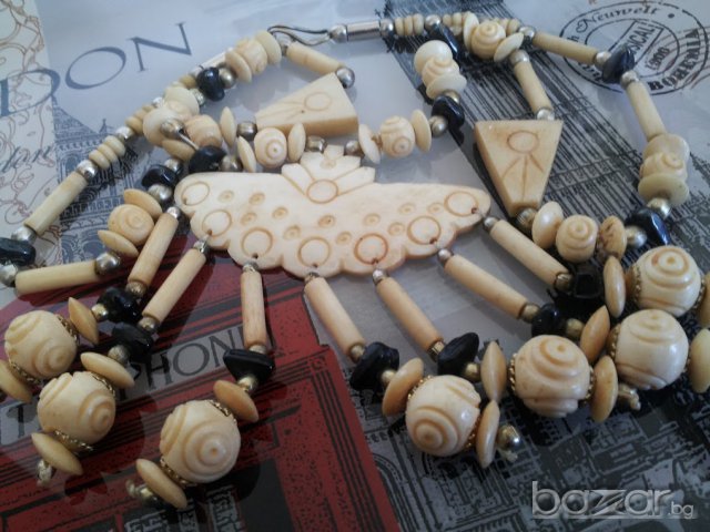 разкошна огърлица красота от естествен рог, снимка 4 - Колиета, медальони, синджири - 15088760
