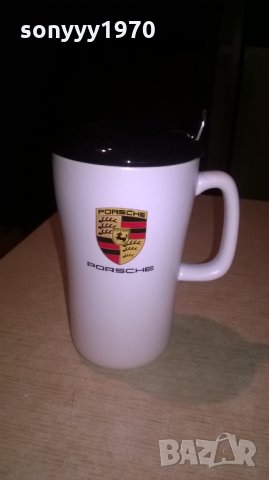 porsche-чаша керамика с капак-14х12х9см и лъжица-16см, снимка 2 - Колекции - 23323810
