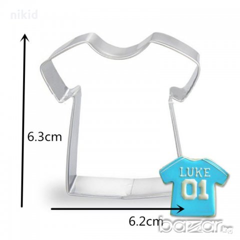 тениска метална форма резец за сладки бисквитки  фондан украса, снимка 2 - Форми - 18450085