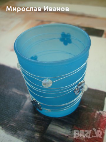 син свещник от стъкло , снимка 4 - Други ценни предмети - 23179231