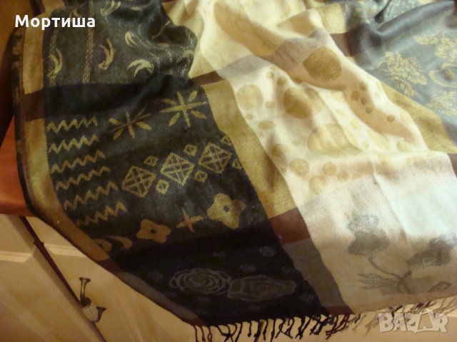 100% Кашмир красив шал, снимка 5 - Шалове - 23267374