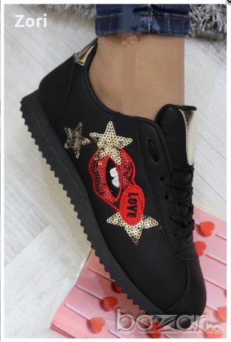 Спортни обувки в бяло с усмивка и звезда, снимка 3 - Кецове - 18349529