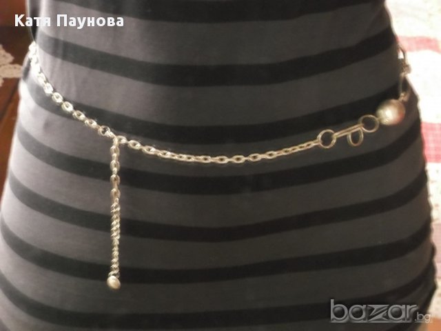 Нов ефектен сребрист колан / колие със сърчица, снимка 2 - Колани - 9017686