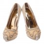 Дамски златисти обувки, снимка 1 - Дамски обувки на ток - 21125931