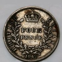Rare British Guiana 4 Pence 1942, снимка 1 - Нумизматика и бонистика - 24834701