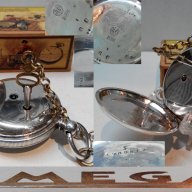 Сребърен джобен часовник OMEGA с ключ ОМЕГА 1895, снимка 12 - Джобни - 18213491