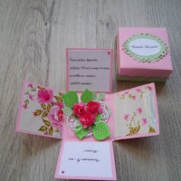 Подарък за осми март Мини експлодиращи кутийки ръчна изработка , снимка 13 - Подаръци за жени - 24501669
