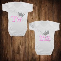Бебешки бодита с щампа за близнаци, снимка 4 - Бодита за бебе - 25592448