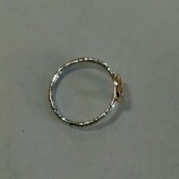 сребърен пръстен със злато, снимка 5 - Пръстени - 21493054