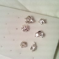 Посребрени обеци 6 варианта с камъчета Нови Налични, снимка 1 - Обеци - 8127882