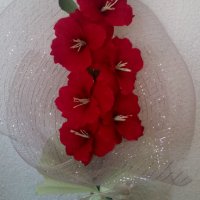 Цветя от хартия-гладиоли, снимка 6 - Изкуствени цветя - 24675921