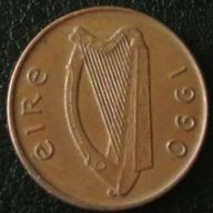 1 пени 1990, Ирландия, снимка 2 - Нумизматика и бонистика - 14453316
