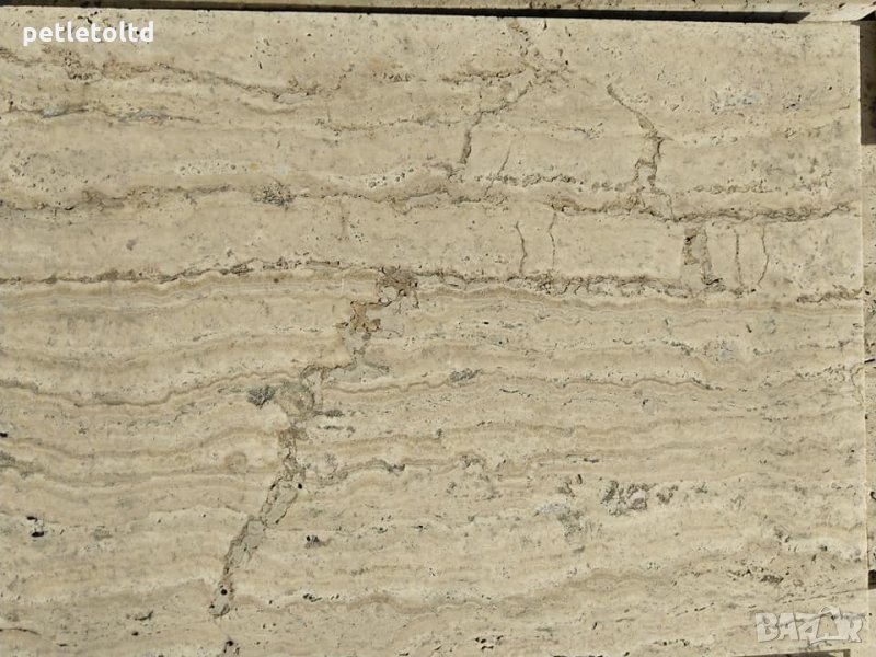 Травертин полиран 1 см 30 см Х 30 см, снимка 1