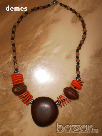  Колие с екзотични африкански семки в гръндж стил-2