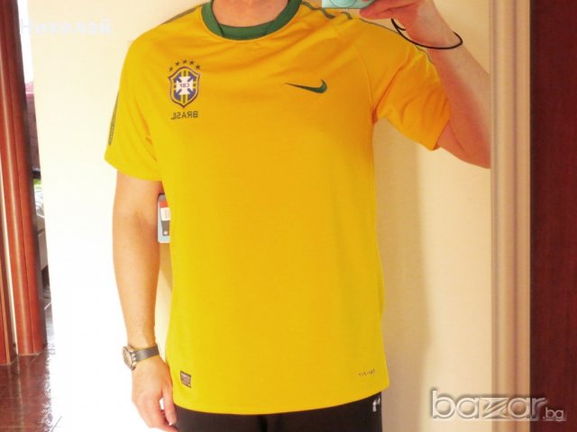 Nike Brasil CBG Official Home Mens Soccer Jersey, снимка 9 - Тениски - 13687667