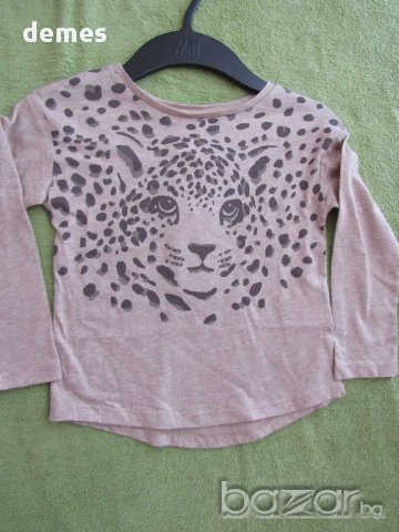 Блуза за момиче Н&М с ефектен тигров принт размер 98/104, нова , снимка 6 - Детски Блузи и туники - 17450208