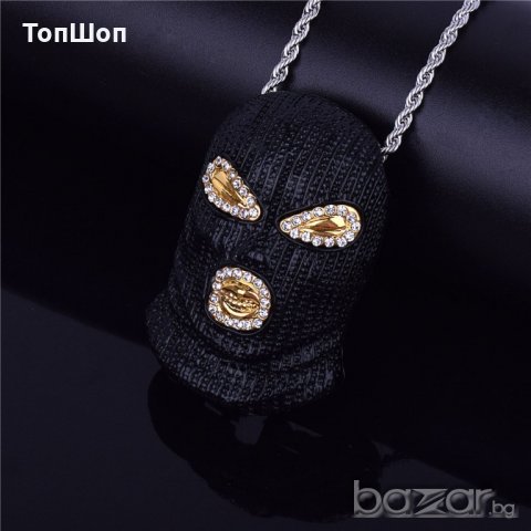 Хип - Хоп Маска Колие - Бижу - 4 цвята, снимка 3 - Колиета, медальони, синджири - 20815051