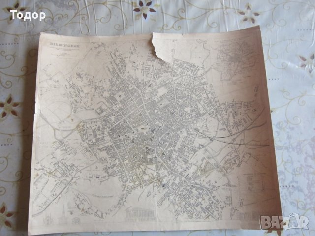 Стара карта Бирмингам 1839, снимка 6 - Колекции - 25432753