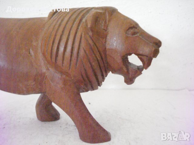 Стар дървен лъв, снимка 2 - Антикварни и старинни предмети - 25057532