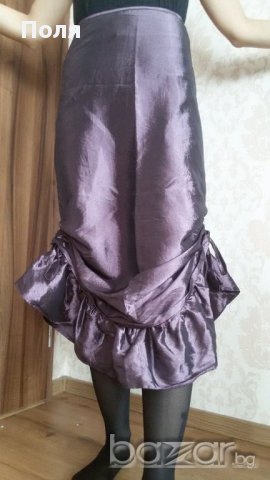 Лилава елегантна пола с възможност за набори, снимка 4 - Поли - 16789244