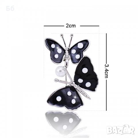 Брошка черни пеперуди, снимка 2 - Други - 25557675