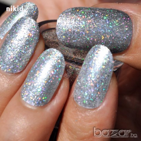 сребрист ХИТ магически лазер ефект дъга  холограмен брокат за нокти маникюр декорация страхотен, снимка 2 - Продукти за маникюр - 15699999