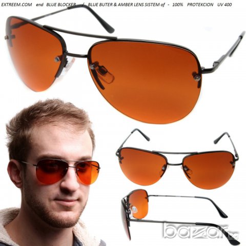 A V I A T O R - Blue Blocker & Аmber Lens - КЛАСИКА и защита - Слънчеви очила Супер за Шофиране, снимка 3 - Слънчеви и диоптрични очила - 7241998