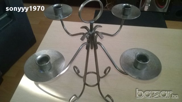 Голям метален свещник-36/36см-внос швеицария, снимка 12 - Антикварни и старинни предмети - 13487854