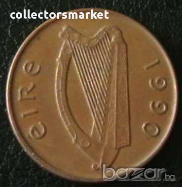 1 пени 1990, Ирландия, снимка 2 - Нумизматика и бонистика - 14453316