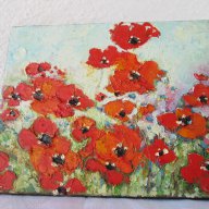 Макове, червени цветя... Мима / Art by MiMa, kartina, painting картина ___60, снимка 6 - Картини - 14454701