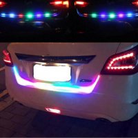 Многоцветна RGB Стоп LED светеща сигнална лента за багажник на кола , снимка 5 - Аксесоари и консумативи - 20303592