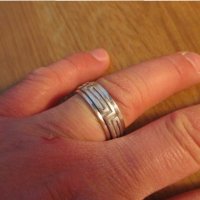 Мъжки сребърен пръстен- халка с гръцка шарка - ръчна изработка  с маркировка , снимка 1 - Пръстени - 20060376