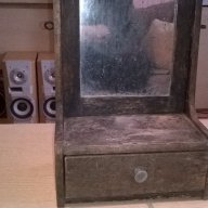 Антика-ретро огледало тоалетка с чекмедже-40х26х16см, снимка 5 - Антикварни и старинни предмети - 18063745