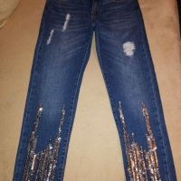 Дънки за момиче Zara за ръст до 152 см, снимка 2 - Детски панталони и дънки - 24292618